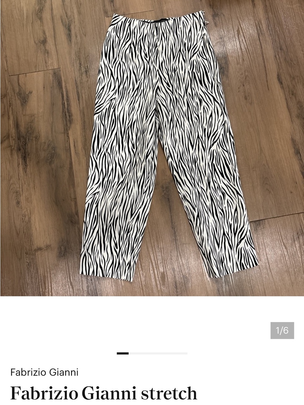 Fabrizio Gianni Black & White Zebra Print Stretch Pants